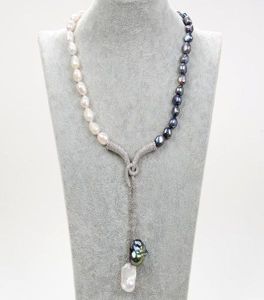 guaiguai jewelry natural black white keshi baroque pearl necklace baroque pearl cz paved pendant handmade for women real gems ston9587151, Silver
guaiguai jewelry natural black white keshi baroque pearl necklace baroque pearl cz paved pendant handmade for women real gems ston9587151, Silver