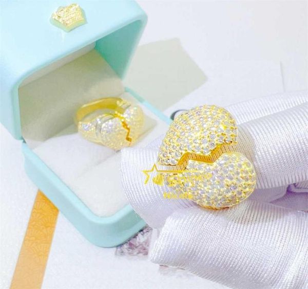 custom bling iced out 925 silver broken heart mens diamond hip hop jewelry moissanite men ring2101190, Golden;silver
custom bling iced out 925 silver broken heart mens diamond hip hop jewelry moissanite men ring2101190, Golden;silver