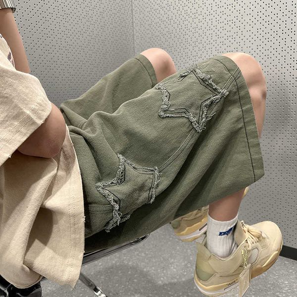 men's shorts star patchwork shorts men trendy high street vintage denim summer new basic simple all-match high waist leisure pants g230, White;black
men's shorts star patchwork shorts men trendy high street vintage denim summer new basic simple all-match high waist leisure pants g230, White;black