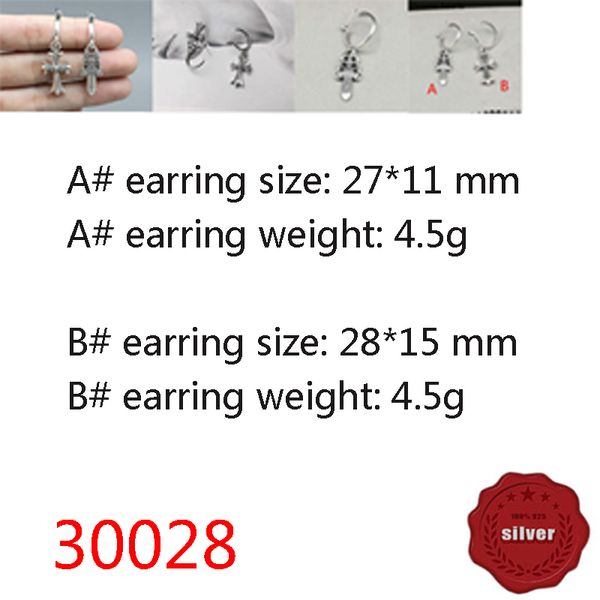 30028 european and american earring jewelry s925 sterling silver fashion personality punk hip-hop personality holy sword cross flower letter, Golden
30028 european and american earring jewelry s925 sterling silver fashion personality punk hip-hop personality holy sword cross flower letter, Golden