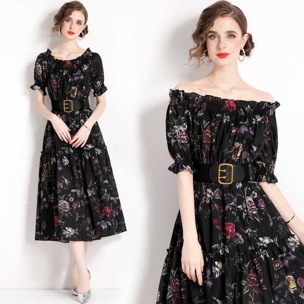 style light luxury women's 2023 summer one shoulder print mid length commuter waist short sleeve dress, Black;gray
style light luxury women's 2023 summer one shoulder print mid length commuter waist short sleeve dress, Black;gray