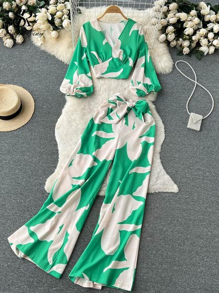 pants singreiny fashion autumn print sets female puff sleeve short v neck wide leg long pants streetwear women two pieces suits, White
pants singreiny fashion autumn print sets female puff sleeve short v neck wide leg long pants streetwear women two pieces suits, White
