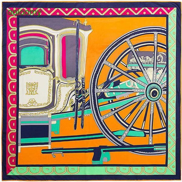 hemres designer scarves autumn and winter new 130cm twill wheel carriage women's square scarf, Blue;gray
hemres designer scarves autumn and winter new 130cm twill wheel carriage women's square scarf, Blue;gray