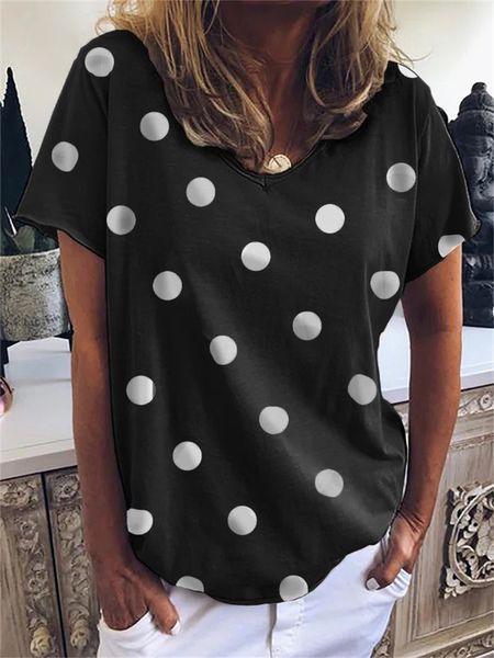 women's tshirt summer polka dots print loose v neck short sleeve tees female 2023 fashion daily casual versatile basic 230510, White
women's tshirt summer polka dots print loose v neck short sleeve tees female 2023 fashion daily casual versatile basic 230510, White