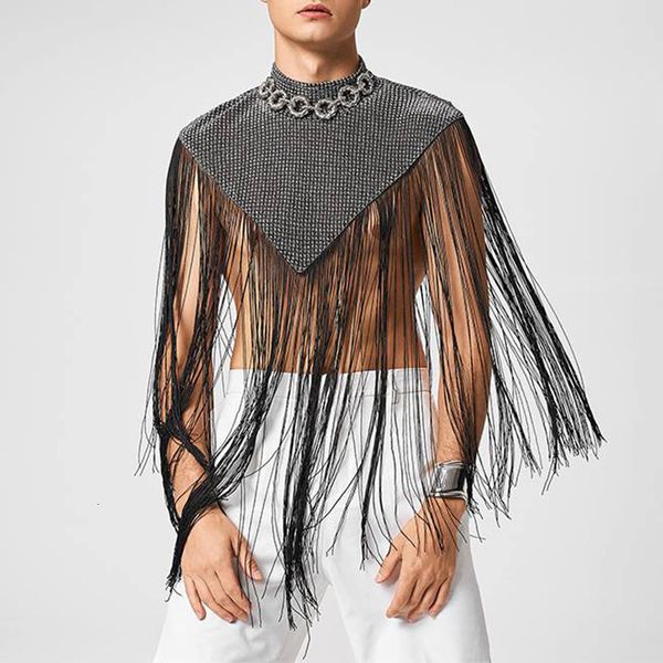 men' tank high street tassel design chape men clothing fashion irregular solid turtleneck pullover tee for man 2023 vest shirts 23050, White;black
men' tank high street tassel design chape men clothing fashion irregular solid turtleneck pullover tee for man 2023 vest shirts 23050, White;black