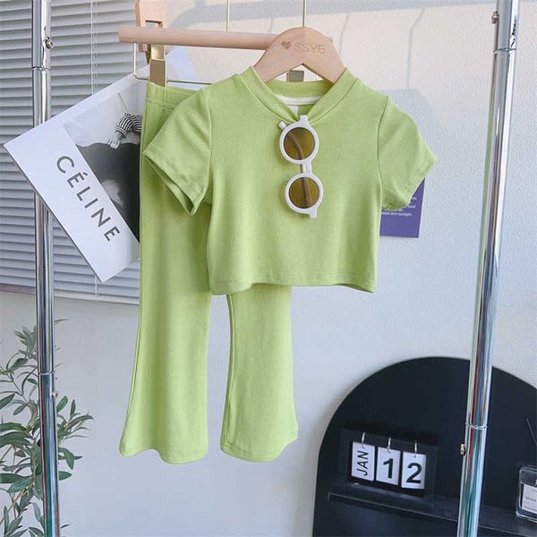 clothing sets girls summer suit children short-sleeved t shirt wide leg pants 2pcs baby loungewear fashion pit stripe outfits y23, White
clothing sets girls summer suit children short-sleeved t shirt wide leg pants 2pcs baby loungewear fashion pit stripe outfits y23, White