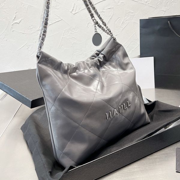 womens oil wax leather small 22 shopping bags black white grey silver metal hardware matelasse chain crossbody shoulder handbag coin pouch l
womens oil wax leather small 22 shopping bags black white grey silver metal hardware matelasse chain crossbody shoulder handbag coin pouch l