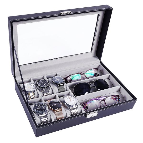 watch boxes cases 63 slots pu leather organizer sunglasses display holder multifunctional case storage for men and women 230509, Black;blue
watch boxes cases 63 slots pu leather organizer sunglasses display holder multifunctional case storage for men and women 230509, Black;blue