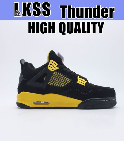 Image of LKSS Thunder Jumpman 4 4s Shoes OG Mens Basketball Sneaker Sports Sneakers