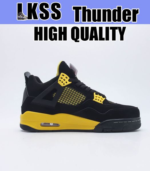 Image of LKSS Thunder Jumpman 4 4s Shoes OG Mens Basketball Sneaker Sports Sneakers