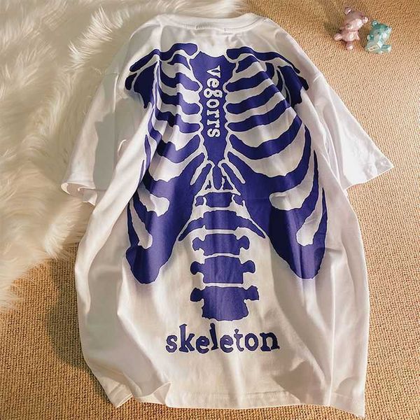 men's t-shirts american street hip hop creative skeleton short sleeved t-shirt for men and women oversize summer new loose lovers y2k c, White;black
men's t-shirts american street hip hop creative skeleton short sleeved t-shirt for men and women oversize summer new loose lovers y2k c, White;black