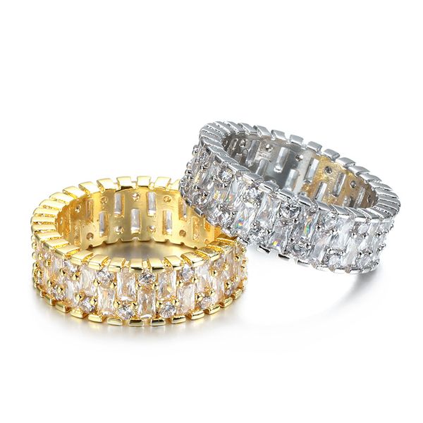new fashion gold plated full bling baguette cz ring for men women for wedding party nice gift size 7-10, Golden;silver 
new fashion gold plated full bling baguette cz ring for men women for wedding party nice gift size 7-10, Golden;silver