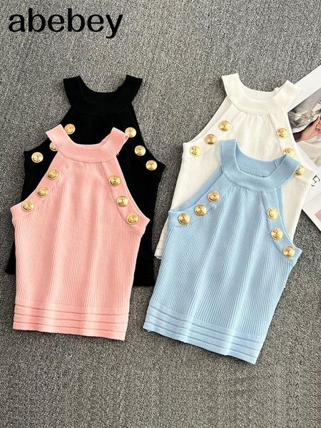 tanks 2022 summer new hollow out womens tank thin knitted sleeveless golden buttons camisole women clothes, Black;white
tanks 2022 summer new hollow out womens tank thin knitted sleeveless golden buttons camisole women clothes, Black;white