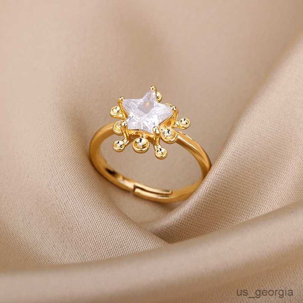 band rings fashion crystal star design opening ring for women simple zircon pentagram adjustable finger tail ring jewelry friend gift, Silver
band rings fashion crystal star design opening ring for women simple zircon pentagram adjustable finger tail ring jewelry friend gift, Silver