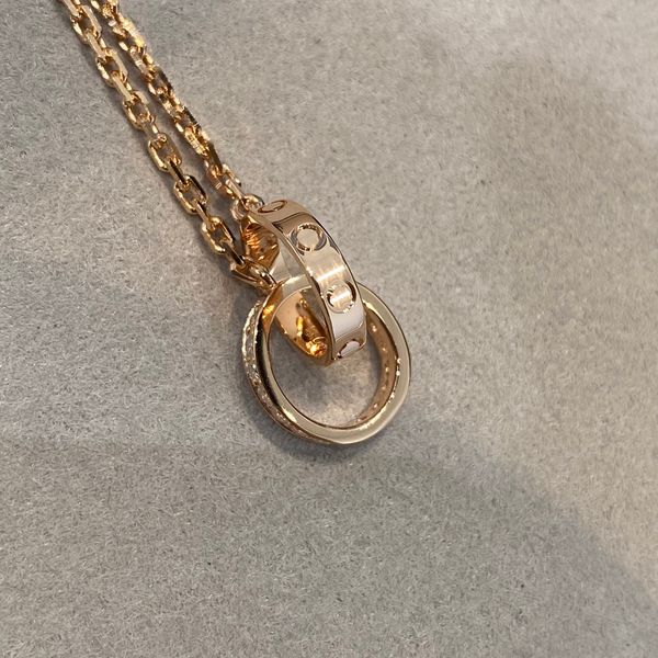fashion design designer jewelry party sterling silver double ring diamond pendant rose gold necklace women's long chain jewelry holiday
fashion design designer jewelry party sterling silver double ring diamond pendant rose gold necklace women's long chain jewelry holiday