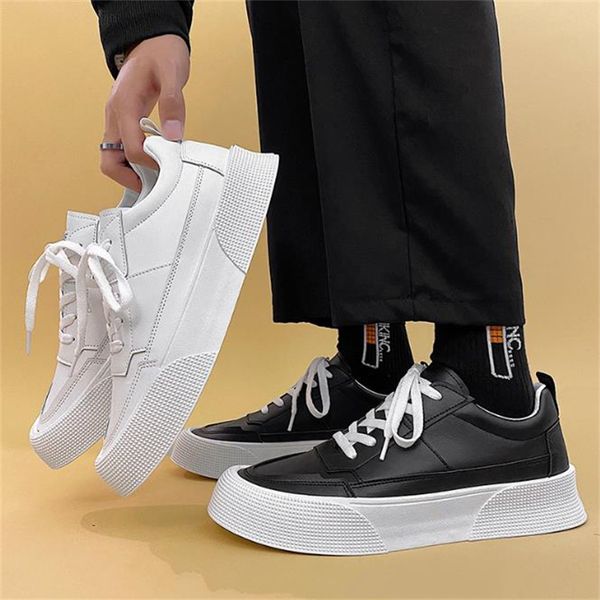 new fashion mens breathable sneakers male platform flats solid color vulcanize shoes pu leather men casual walking footwear, Black
new fashion mens breathable sneakers male platform flats solid color vulcanize shoes pu leather men casual walking footwear, Black