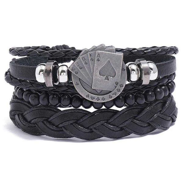 accessories vintage weave black leather bracelet diy suit playing cards pattern mens, Golden;silver
accessories vintage weave black leather bracelet diy suit playing cards pattern mens, Golden;silver