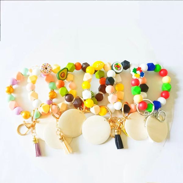 foreign trade silicone bracelet keychain new personalized cake avocado handmade tassel pendant keyring, Silver
foreign trade silicone bracelet keychain new personalized cake avocado handmade tassel pendant keyring, Silver