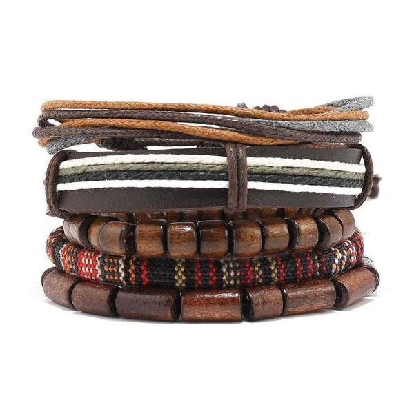 accessories bohemian style five piece woven bracelet wrist string diy wooden bead vintage leather, Golden;silver
accessories bohemian style five piece woven bracelet wrist string diy wooden bead vintage leather, Golden;silver