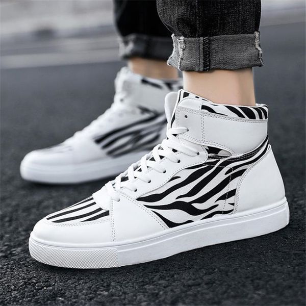 men casual canvas shoes pu leather patchwork high sneakers male zebra pattern skateboard shoes outdoor flats, Black
men casual canvas shoes pu leather patchwork high sneakers male zebra pattern skateboard shoes outdoor flats, Black