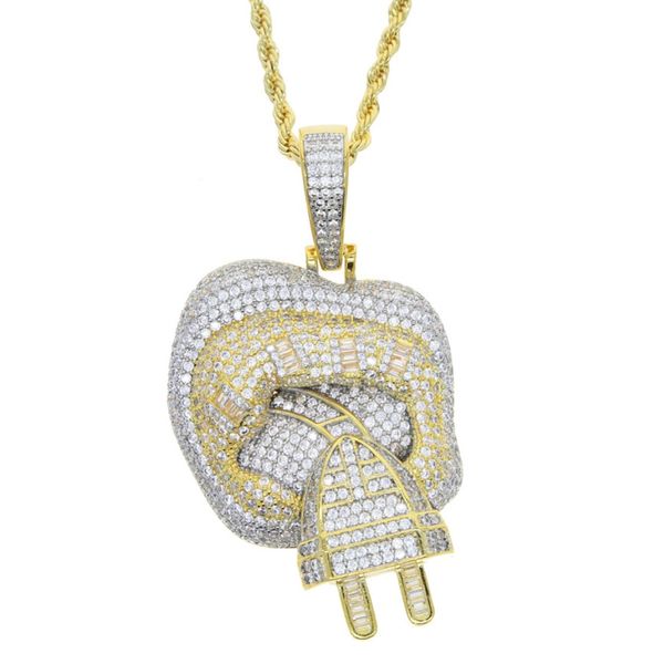 fashion necklace gift gold plated full cz pendant necklace for men women with 3mm 24inch rope chain, Silver
fashion necklace gift gold plated full cz pendant necklace for men women with 3mm 24inch rope chain, Silver