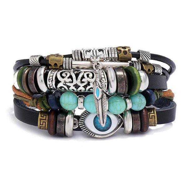 selling ornament multi layer strands beaded blue eyes cattle leather bracelet adjustable trendy, Black
selling ornament multi layer strands beaded blue eyes cattle leather bracelet adjustable trendy, Black