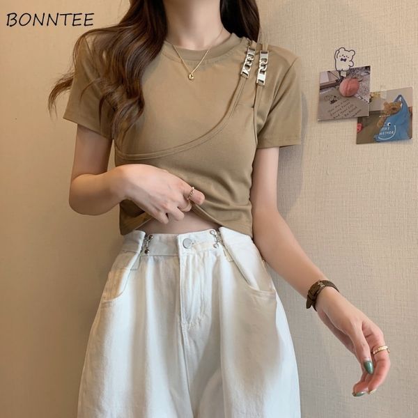women's t shirt kaus lengan pendek 2 potong palsu pakaian jalanan rantai wanita atasan musim panas ramping cocok untuk semua versi kore, White
women's t shirt kaus lengan pendek 2 potong palsu pakaian jalanan rantai wanita atasan musim panas ramping cocok untuk semua versi kore, White