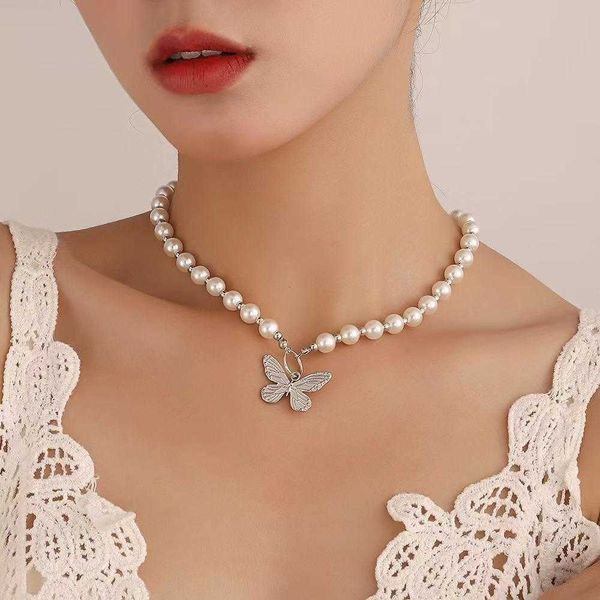 fashion simple pearl butterfly necklace bracelet combination set ins style summer trend ornament, Golden;silver
fashion simple pearl butterfly necklace bracelet combination set ins style summer trend ornament, Golden;silver