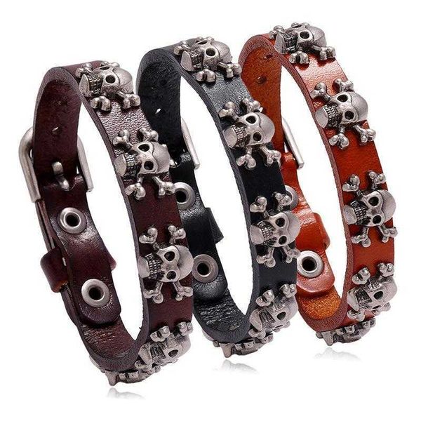 accessories internet celebrity bracelets selling skull punk cattle leather bracelet simple and adjustable mens, Golden;silver
accessories internet celebrity bracelets selling skull punk cattle leather bracelet simple and adjustable mens, Golden;silver