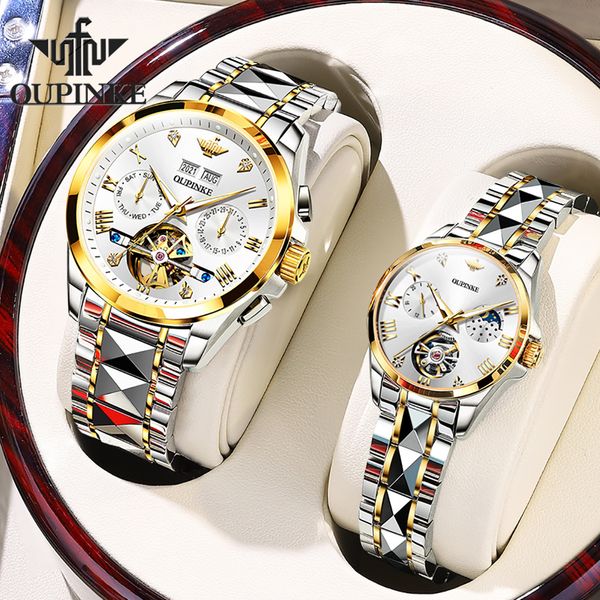 wristwatches oupinke luxury couple watch sapphire mirror waterproof sports moon phase bracelet necklace set mechanical wristwatch 230509, Slivery;brown
wristwatches oupinke luxury couple watch sapphire mirror waterproof sports moon phase bracelet necklace set mechanical wristwatch 230509, Slivery;brown