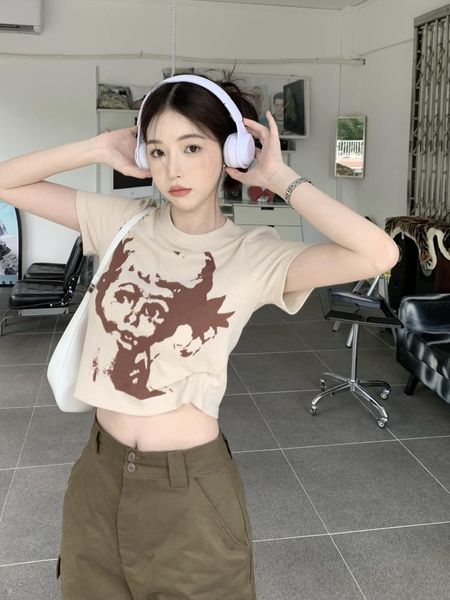 american vintage printed short sleeve t-shirt female 2023 summer new spice girl short slim-fit crop student female, White
american vintage printed short sleeve t-shirt female 2023 summer new spice girl short slim-fit crop student female, White