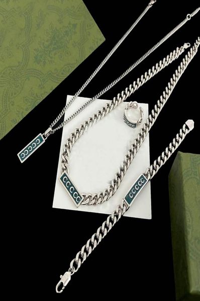 women silver chain necklace designer jewelry sets enamel pendant necklaces love bracelets for mens hip hop fashion rings with box8075578
women silver chain necklace designer jewelry sets enamel pendant necklaces love bracelets for mens hip hop fashion rings with box8075578