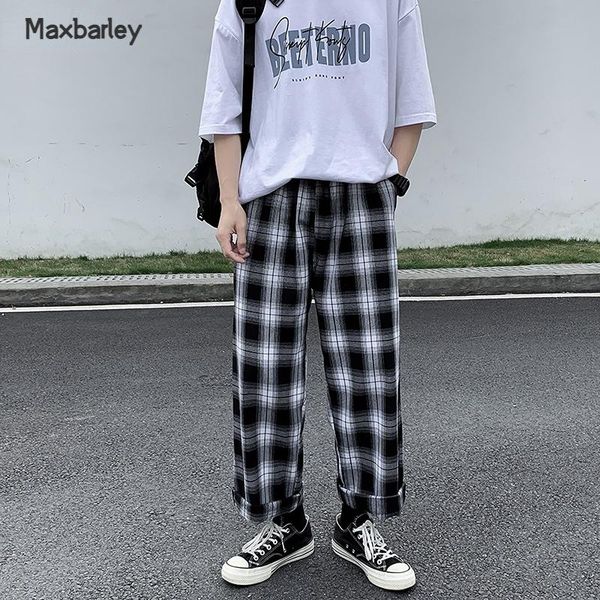 pants men casual pants plaid ankle length loose wide leg allmatch elastic waist fashion trousers streetwear harajuku korean retro ins, Black
pants men casual pants plaid ankle length loose wide leg allmatch elastic waist fashion trousers streetwear harajuku korean retro ins, Black