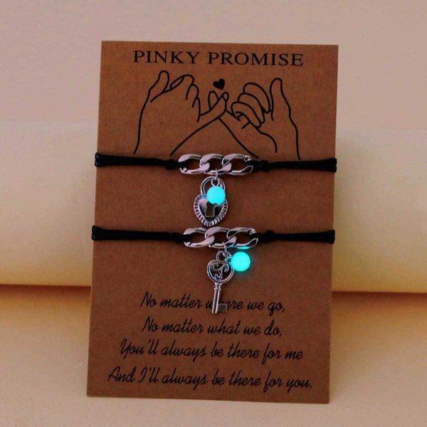 ornament creative heart shaped charm key and lock pendant luminous beads hand woven couple bracelet wrist string female, Golden;silver
ornament creative heart shaped charm key and lock pendant luminous beads hand woven couple bracelet wrist string female, Golden;silver