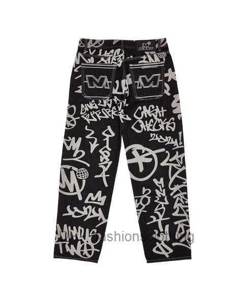 women's jeans minus two denim printed loose wideleg pant's street trend men's oversized retro casual trousers baggy y2k 23032, Black
women's jeans minus two denim printed loose wideleg pant's street trend men's oversized retro casual trousers baggy y2k 23032, Black