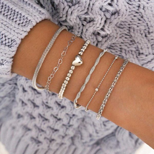 snake chain bracelet personalized hip hop simple thorn love wrist ring six piece set, Black
snake chain bracelet personalized hip hop simple thorn love wrist ring six piece set, Black