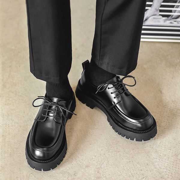 summer spring men leather flats british style breathable male formal shoes casual round toe thick bottom business man shoes, Black
summer spring men leather flats british style breathable male formal shoes casual round toe thick bottom business man shoes, Black