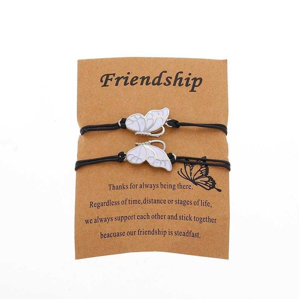 friendship girlfriends wax rope woven bracelet fashion butterfly card, Golden;silver
friendship girlfriends wax rope woven bracelet fashion butterfly card, Golden;silver