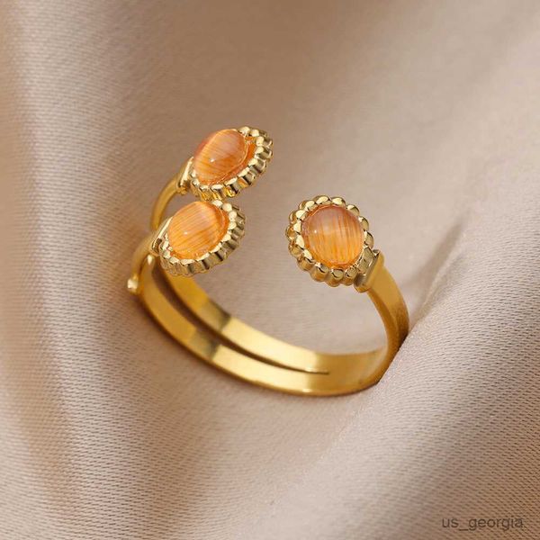 band rings fashion orange stone ring for women stainless steel gold color adjustable stone ring wedding aesthetic jewelry gift accessories, Silver
band rings fashion orange stone ring for women stainless steel gold color adjustable stone ring wedding aesthetic jewelry gift accessories, Silver