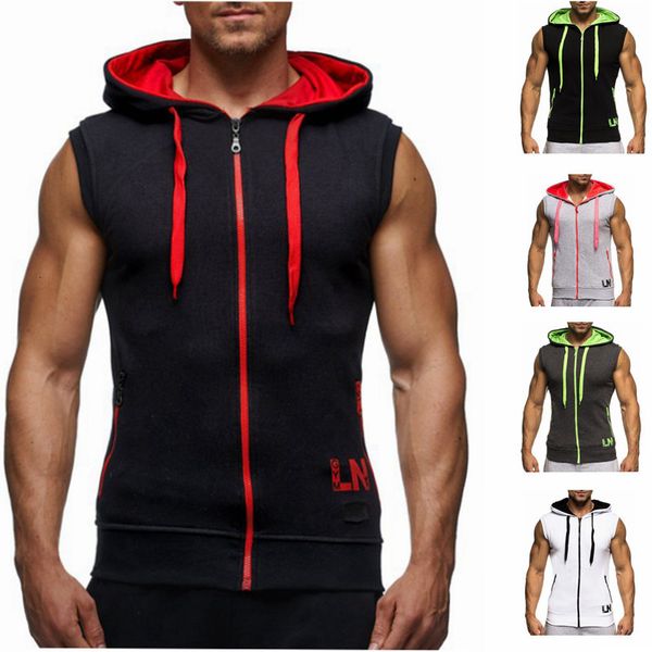 men' tank mens sleeveless sweatshirt hoodies clothing hooded sporting for joggers sportswear vest 230509, White;black
men' tank mens sleeveless sweatshirt hoodies clothing hooded sporting for joggers sportswear vest 230509, White;black