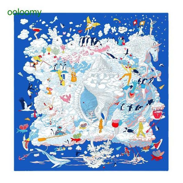 hemres designer scarves spring autumn new 90cm cloud fantasy print women's taiwan edition large square fresh versatile shawl scarf head, Blue;gray
hemres designer scarves spring autumn new 90cm cloud fantasy print women's taiwan edition large square fresh versatile shawl scarf head, Blue;gray