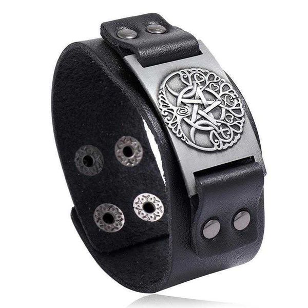 nordic viking tree cattle leather bracelet vintage mens ornament accessories, Golden;silver
nordic viking tree cattle leather bracelet vintage mens ornament accessories, Golden;silver