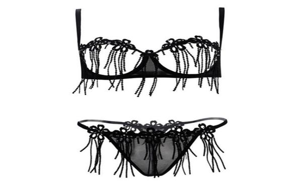 black women lingerie erotic transparent embroidered open tassel bra thong set extreme temptation underwear suit9396815, Red;black
black women lingerie erotic transparent embroidered open tassel bra thong set extreme temptation underwear suit9396815, Red;black