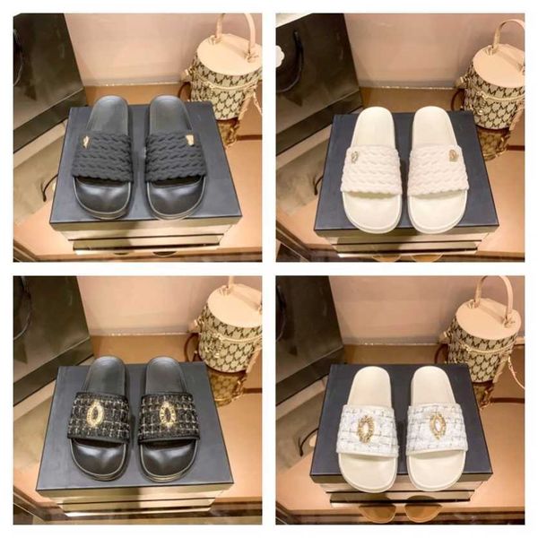chan c slides c two slippers embroidered woven designer women slipper 2023 summer holiday fragrant style black white platform sandal metal b
chan c slides c two slippers embroidered woven designer women slipper 2023 summer holiday fragrant style black white platform sandal metal b