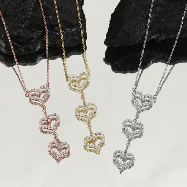 t home light luxury simple classic popular women's necklace with drill hollowed out love high-quality design first jewelry, Silver
t home light luxury simple classic popular women's necklace with drill hollowed out love high-quality design first jewelry, Silver