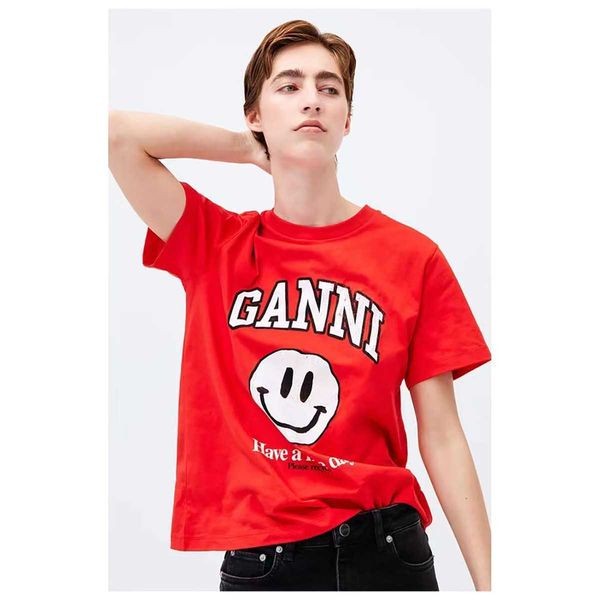 gannis 23ss women designer t shirt summer classic style cotton letters printing loose round neck casual short-sleeved beach tees fashion, White
gannis 23ss women designer t shirt summer classic style cotton letters printing loose round neck casual short-sleeved beach tees fashion, White