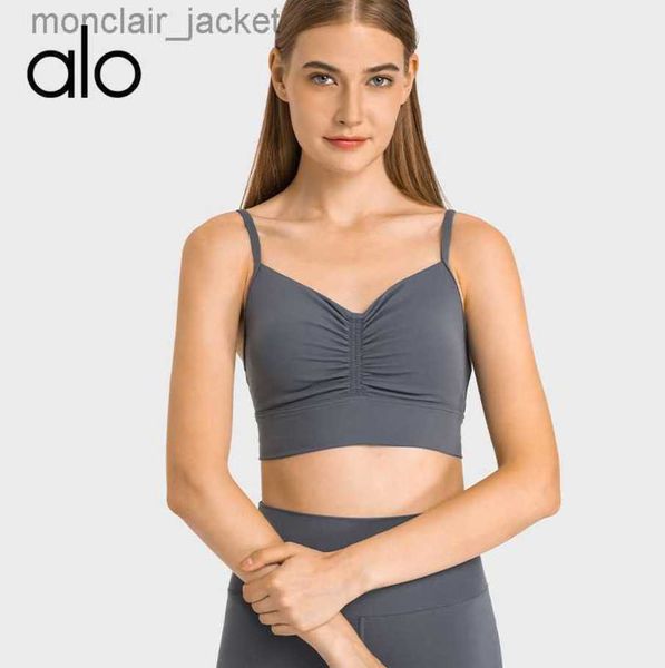 desginer alo yoga yoga's pleated sports bra with thin shoulder straps breathable back and nude fitness bra 23ssa, White
desginer alo yoga yoga's pleated sports bra with thin shoulder straps breathable back and nude fitness bra 23ssa, White