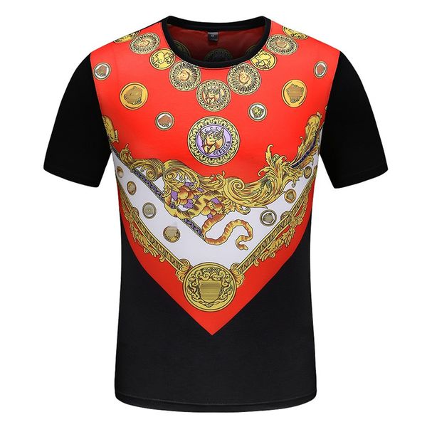 summer new men's t-shirt fashion trend designer european and american style printed personality hundred match young charm internet cele, White;black
summer new men's t-shirt fashion trend designer european and american style printed personality hundred match young charm internet cele, White;black