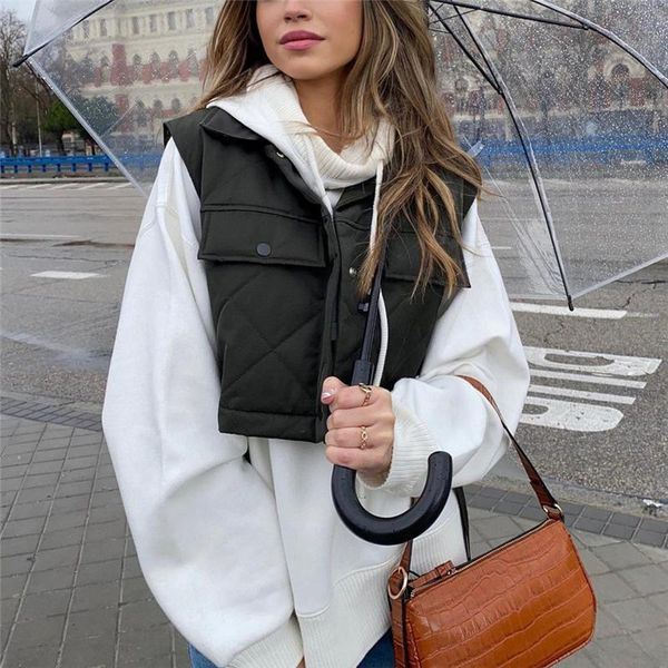 vests puwd casual woman armygreen cotton short vest 2021 spring fashion ladies pocket turndown collar tanks female streetwear outwear, Black;white
vests puwd casual woman armygreen cotton short vest 2021 spring fashion ladies pocket turndown collar tanks female streetwear outwear, Black;white