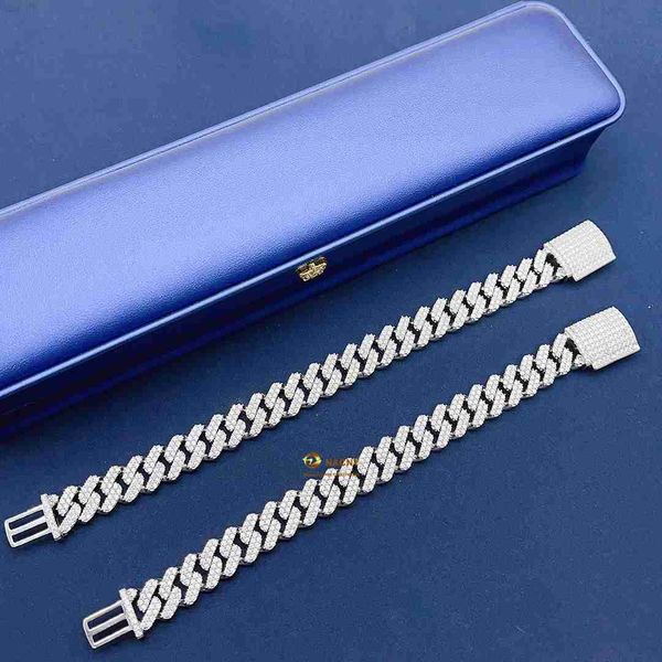 pass diamond test 2row hiphop jewelry vvs moissanite diamond iced out blingbling cuban link bracelet jewelry, Silver
pass diamond test 2row hiphop jewelry vvs moissanite diamond iced out blingbling cuban link bracelet jewelry, Silver